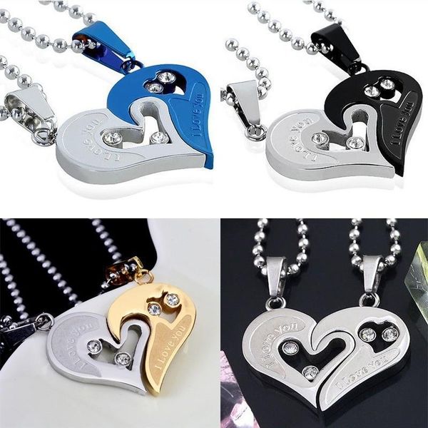 mens stainless steel chain black heart love couple necklaces ladies fashion paired suspension pendants 2pcs pendant, Silver
mens stainless steel chain black heart love couple necklaces ladies fashion paired suspension pendants 2pcs pendant, Silver