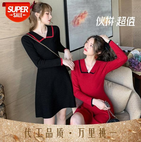 high street girls wear lapel temperament long-sleeved a-line solid color slim knit dress women #a52m, Black;gray
high street girls wear lapel temperament long-sleeved a-line solid color slim knit dress women #a52m, Black;gray