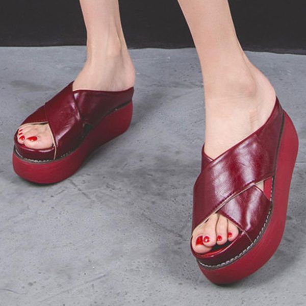 women summer ankle strap platform wedge sandals thick gladiator genuine leather high-heeled shoes#g3, Black
women summer ankle strap platform wedge sandals thick gladiator genuine leather high-heeled shoes#g3, Black