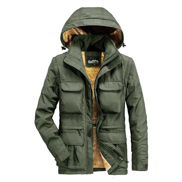men's jackets autumn and winter hooded detachable military style jacket waterproof velvet warmth thick clothing, Black;brown
men's jackets autumn and winter hooded detachable military style jacket waterproof velvet warmth thick clothing, Black;brown