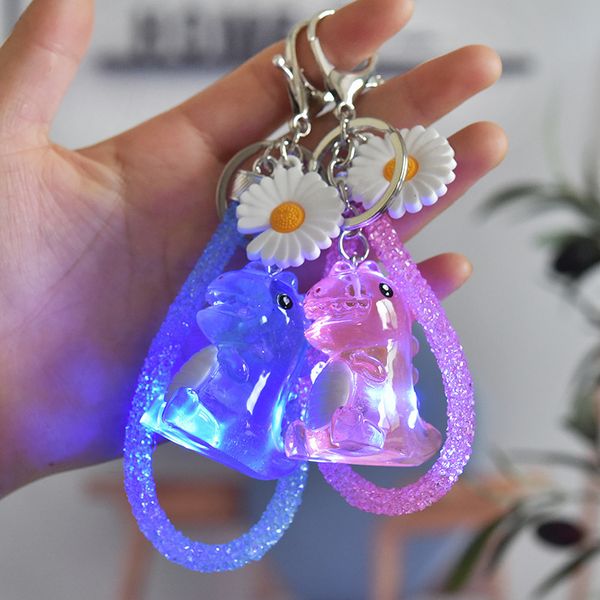 cartoon creativity lovely resin luminous dinosaur key chain zou ju pendant bag decoration girl's small gifta1, Silver 
cartoon creativity lovely resin luminous dinosaur key chain zou ju pendant bag decoration girl's small gifta1, Silver