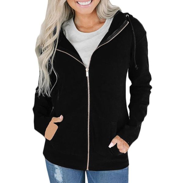women's hoodies & sweatshirts 40#fashion women zipper long sleeve coat autumn winter keep warm solid color high quality, Black
women's hoodies & sweatshirts 40#fashion women zipper long sleeve coat autumn winter keep warm solid color high quality, Black