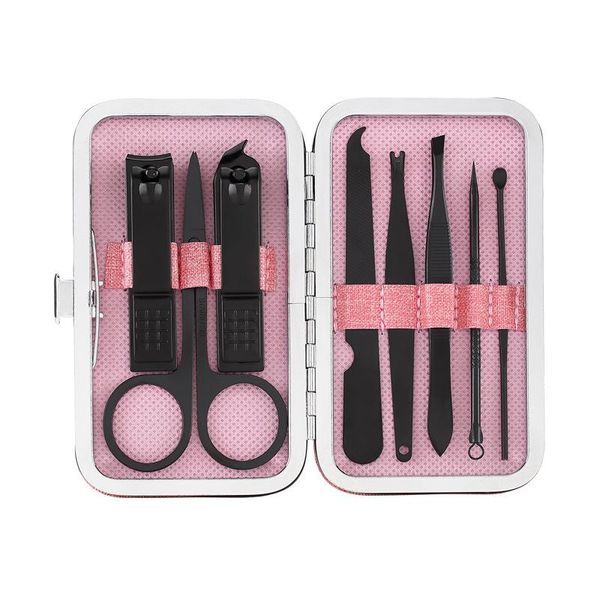 stainless steel nail clipper earpick scissor tweezer acne pin needle fork 8pcs set bag sharp manicure tool portable pedicure art kits
stainless steel nail clipper earpick scissor tweezer acne pin needle fork 8pcs set bag sharp manicure tool portable pedicure art kits