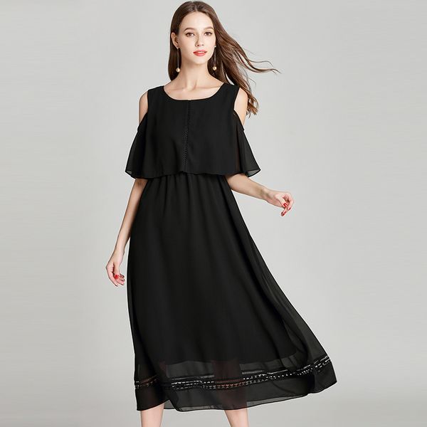 big yards dresses long bla small 2021 summer shoulder chiffon slim large 200kg 
big yards dresses long bla small 2021 summer shoulder chiffon slim large 200kg