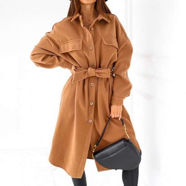 women's jackets women woolen jacket coat with belt vintage long sleeve pockets fashion female casual loose oversized outerwear streetwe, Black;brown
women's jackets women woolen jacket coat with belt vintage long sleeve pockets fashion female casual loose oversized outerwear streetwe, Black;brown