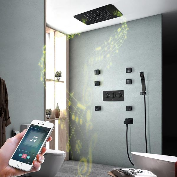 bluetooth music led black shower set rain and waterfall massage cold bathroom faucet 38x58cm showerhead 304 sus sets
bluetooth music led black shower set rain and waterfall massage cold bathroom faucet 38x58cm showerhead 304 sus sets