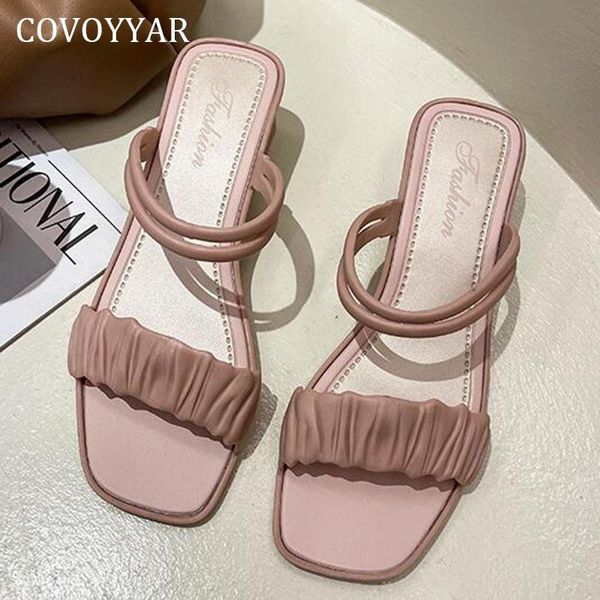 slippers covoyyar heeled women's summer fashion pleated solid outside concise women sandals casual shoes wsl225, Black
slippers covoyyar heeled women's summer fashion pleated solid outside concise women sandals casual shoes wsl225, Black