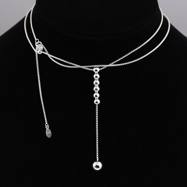 authentic s925 sterling silver string of beads necklace for women wedding party gift fit lady fine jewelry
authentic s925 sterling silver string of beads necklace for women wedding party gift fit lady fine jewelry
