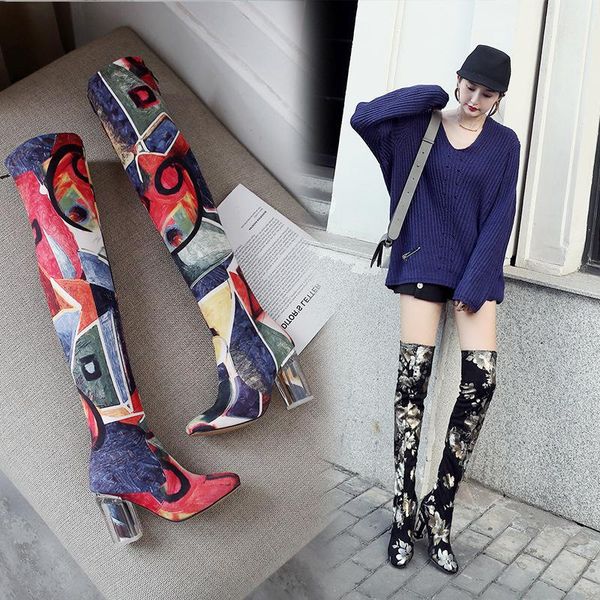 boots fashion rhinestone super high heel knee-high special suede color slim women's, Black
boots fashion rhinestone super high heel knee-high special suede color slim women's, Black