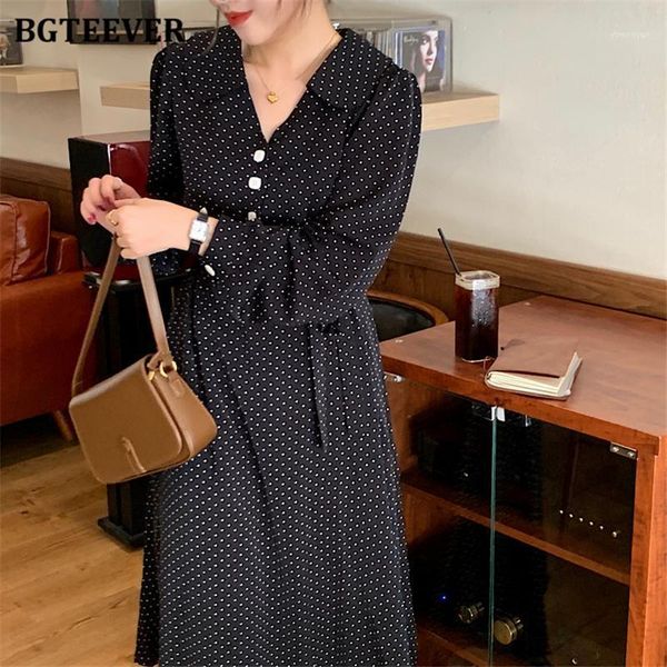 casual dresses bgteever vintage lapel polka dots women chiffon dress long sleeve single-breasted lace-up female a-line vestidos femme, Black;gray
casual dresses bgteever vintage lapel polka dots women chiffon dress long sleeve single-breasted lace-up female a-line vestidos femme, Black;gray