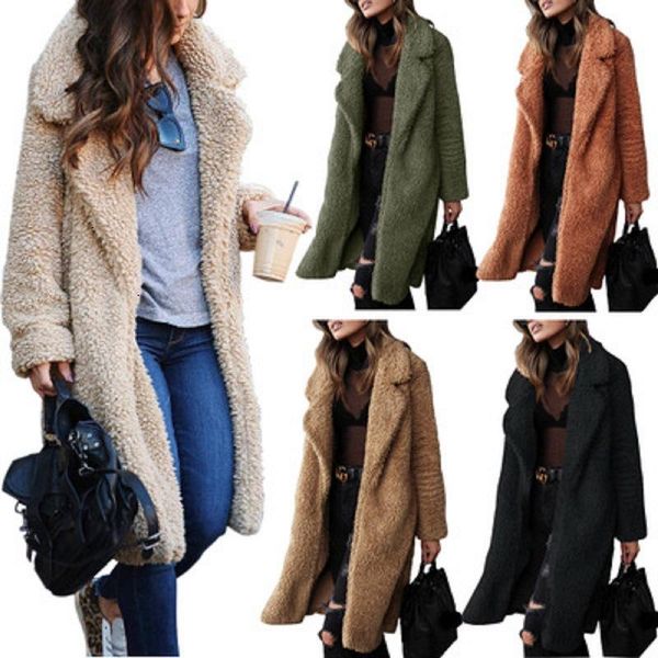 autumn / winter 2021 women's cashmere long sleeve solid color medium woolen coat fashionable casual loose versatile jackets, Black;brown
autumn / winter 2021 women's cashmere long sleeve solid color medium woolen coat fashionable casual loose versatile jackets, Black;brown