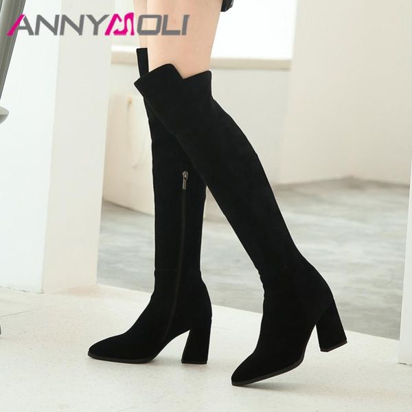 boots annymoli autumn thigh high women cow suede square heel over the knee zip extreme shoes lady winter size 39, Black
boots annymoli autumn thigh high women cow suede square heel over the knee zip extreme shoes lady winter size 39, Black