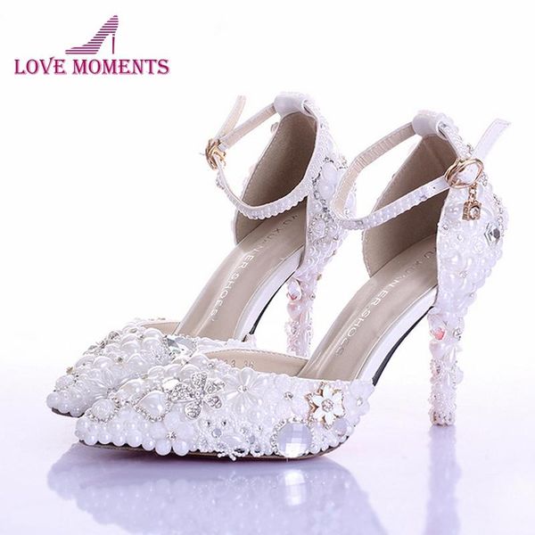 dress shoes fashion handmade white pearl wedding pointed toe ankle strap bridal dresses women party prom rhinestone pumps, Black
dress shoes fashion handmade white pearl wedding pointed toe ankle strap bridal dresses women party prom rhinestone pumps, Black