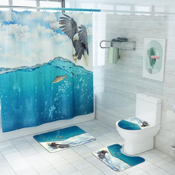 shower curtains eagle catch fish bathroom curtain set non-slip rugs toilet lid cover and bath mat carpet 180*180cm fabric
shower curtains eagle catch fish bathroom curtain set non-slip rugs toilet lid cover and bath mat carpet 180*180cm fabric