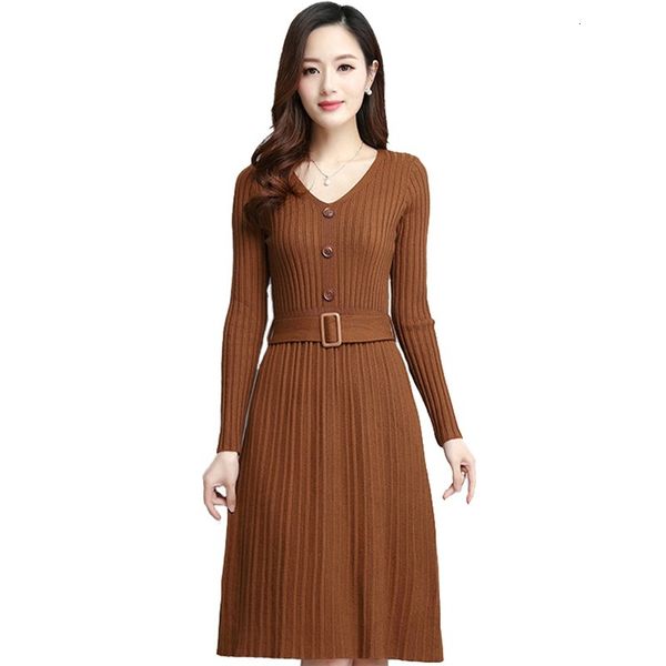 casual dresses fashion autumn long knitted women sleeve sweater v-neck belt slim bottoming pleated ladies fgn6, Black;gray
casual dresses fashion autumn long knitted women sleeve sweater v-neck belt slim bottoming pleated ladies fgn6, Black;gray