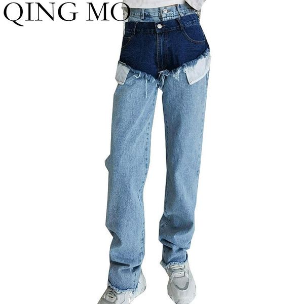 fashion brand women straight pants 2021 spring high waist jeans patchwork wide leg zqy6306 women's & capris, Black;white
fashion brand women straight pants 2021 spring high waist jeans patchwork wide leg zqy6306 women's & capris, Black;white