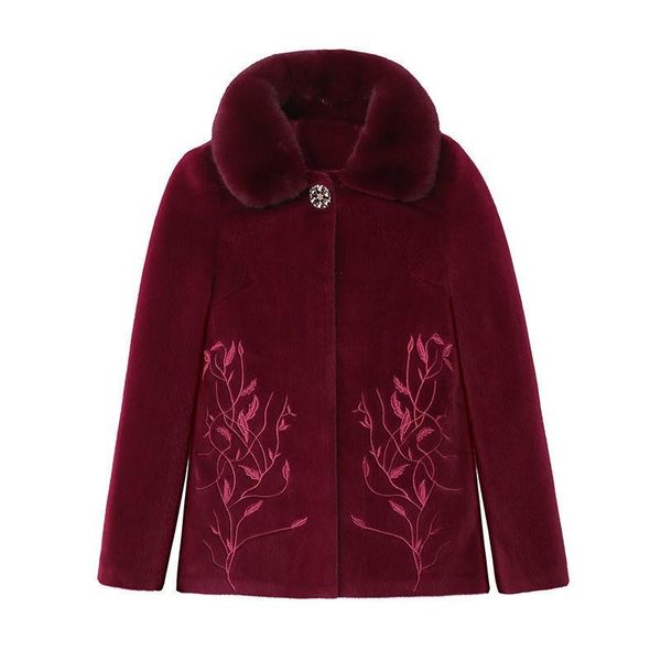 women's wool & blends autumn winter woolen coat mother's dress plus cotton thick embroidered short fashionable slim 5xl fur collar, Black
women's wool & blends autumn winter woolen coat mother's dress plus cotton thick embroidered short fashionable slim 5xl fur collar, Black