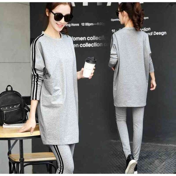 spring and autumn new large women's clothing korean fashion casual sportswear set loose thin two-piece in, Gray
spring and autumn new large women's clothing korean fashion casual sportswear set loose thin two-piece in, Gray