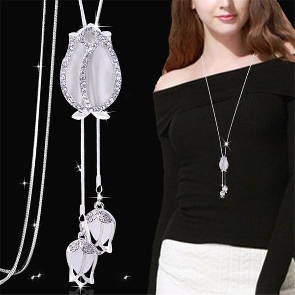 pendant necklaces elegant long tassel white tulips crystal pendants & for women geometric maxi rhombus sweater chain necklace a528, Silver
pendant necklaces elegant long tassel white tulips crystal pendants & for women geometric maxi rhombus sweater chain necklace a528, Silver