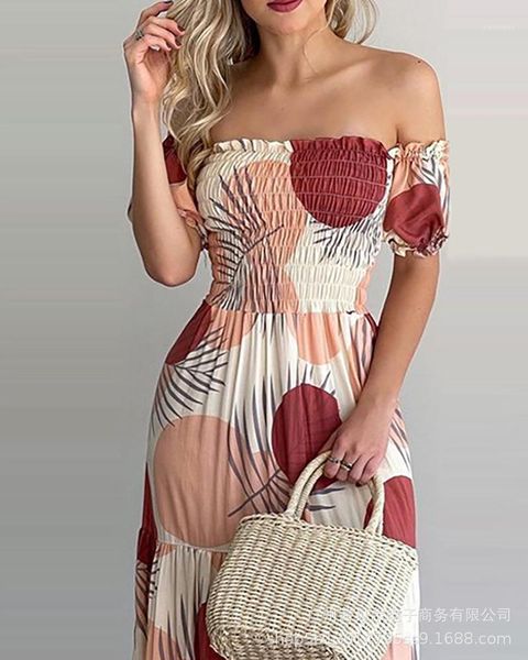 casual dresses european and american 2021 fashion color printed off shoulder dress - non positioning printing summer style, Black;gray
casual dresses european and american 2021 fashion color printed off shoulder dress - non positioning printing summer style, Black;gray
