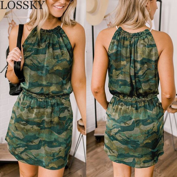 women summer hanging neck camo mini dress halter sleeveless off shoulder tunic camouflag print beach ladies es 210520, Black;gray
women summer hanging neck camo mini dress halter sleeveless off shoulder tunic camouflag print beach ladies es 210520, Black;gray