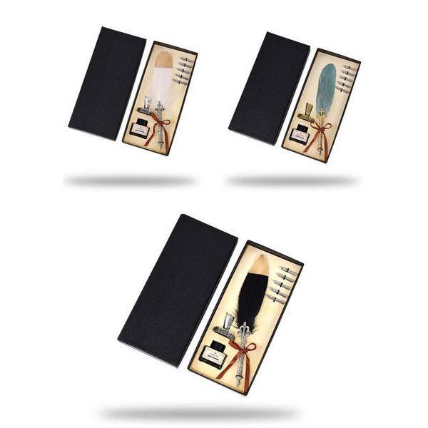 fountain pens business gift sets english calligraphy feather dip quill pen writing ink set stationery box with 5 nibs not easy to damage
fountain pens business gift sets english calligraphy feather dip quill pen writing ink set stationery box with 5 nibs not easy to damage