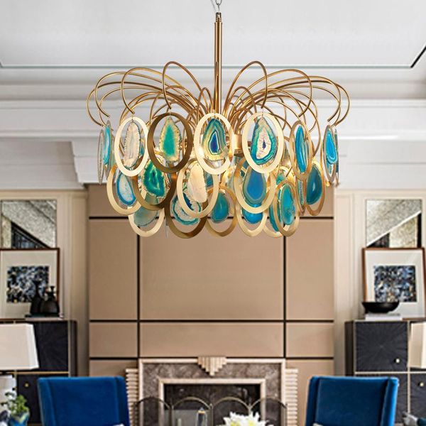 chandeliers modern luxury agate suspension light e14 creative blue restaurant ceiling hanging lighting home decoration fixture
chandeliers modern luxury agate suspension light e14 creative blue restaurant ceiling hanging lighting home decoration fixture