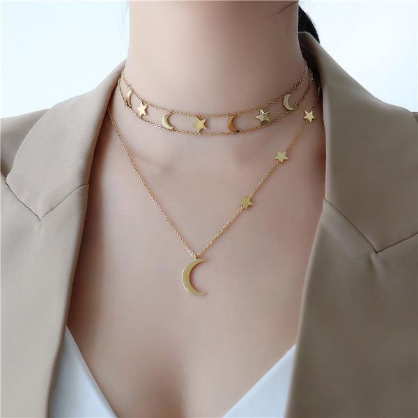 chains punki moon and star hollow double chain bohemian beach style necklace women's stackable fashion jewelry 2021, Silver
chains punki moon and star hollow double chain bohemian beach style necklace women's stackable fashion jewelry 2021, Silver