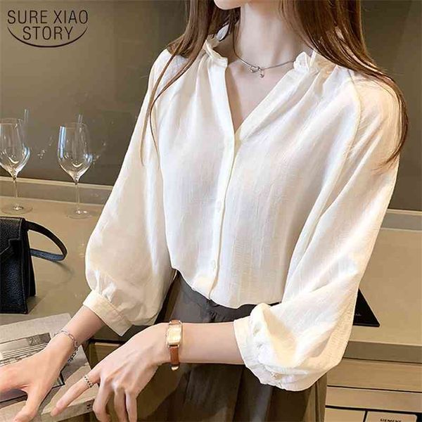 autumn long sleeve woman's shirts gentle v neck puff female plus size women 4xl cotton blouses 10481 210508, White
autumn long sleeve woman's shirts gentle v neck puff female plus size women 4xl cotton blouses 10481 210508, White