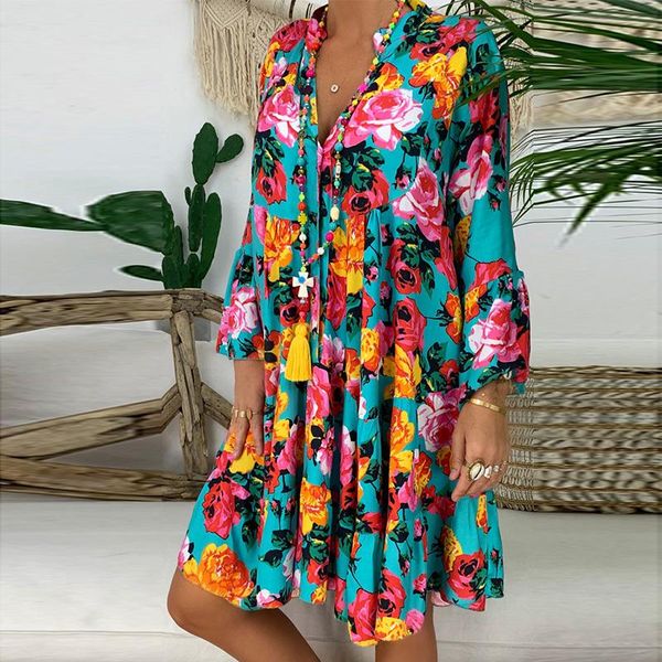 casual dresses summer v-neck button loose dress elegant floral print beach vintage spring long sleeve party vestidos plus size, Black;gray
casual dresses summer v-neck button loose dress elegant floral print beach vintage spring long sleeve party vestidos plus size, Black;gray