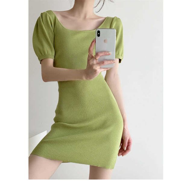 elegant 2021 renaissance avocado green / baby pollen black u-neck bubble sleeve high elastic short knitted drs
elegant 2021 renaissance avocado green / baby pollen black u-neck bubble sleeve high elastic short knitted drs