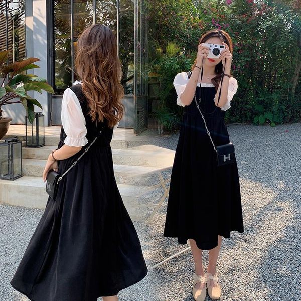 8023# summer korean fashion black maternity long dress elegant a line slim waist loose clothes for pregnant women chic pregnancy dresses, White
8023# summer korean fashion black maternity long dress elegant a line slim waist loose clothes for pregnant women chic pregnancy dresses, White