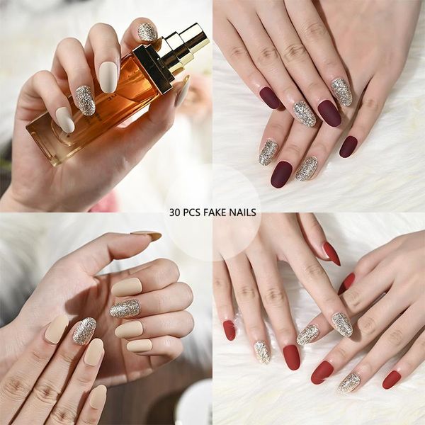 false nails nail art frosted silver glitter powder fake hand short teardrop-shaped acrylic press on tips tools for manicure xqr12, Red;gold
false nails nail art frosted silver glitter powder fake hand short teardrop-shaped acrylic press on tips tools for manicure xqr12, Red;gold