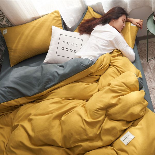 color washed four pure cotton quilt cover spring autumn and summer bedding three piece set in student
color washed four pure cotton quilt cover spring autumn and summer bedding three piece set in student