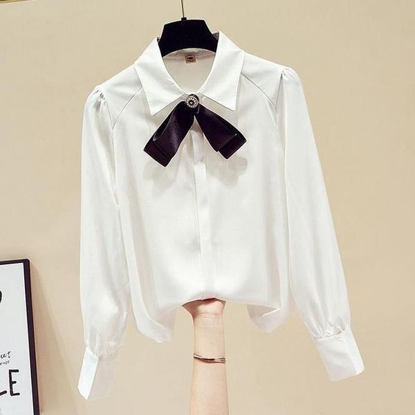 women fashion casual loose oversize office ladies long sleeves shirts female single breasted turn-down collar blouses t40 women's &, White
women fashion casual loose oversize office ladies long sleeves shirts female single breasted turn-down collar blouses t40 women's &, White