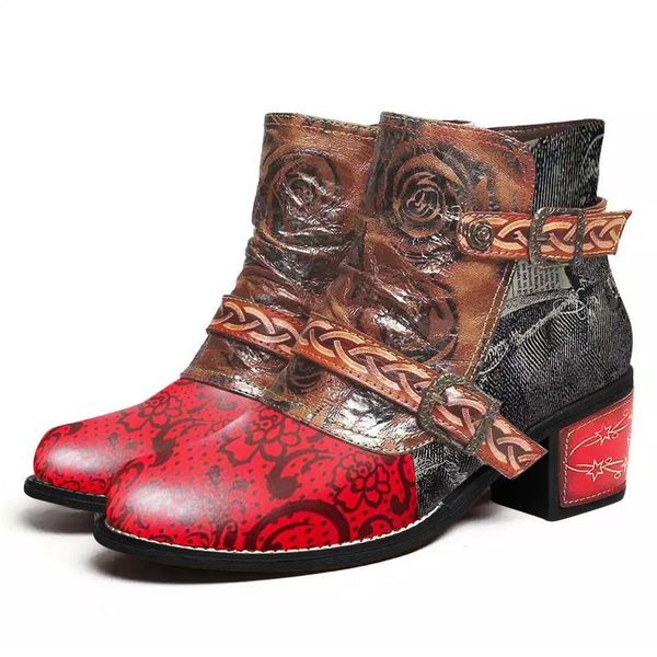 boots autumn women vintage style splicing printed ankle fashion high heels round toe side zipper female short bucle, Black
boots autumn women vintage style splicing printed ankle fashion high heels round toe side zipper female short bucle, Black