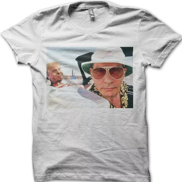 trump putin fear and loathing in las vegas white cotton t-shirt 09062, White;black