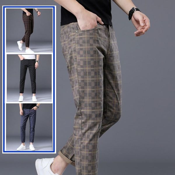 brand pants men casual plaid nine cropped trousers male bamboo fiber straight work pant men's spring summer cotton clothes, Black
brand pants men casual plaid nine cropped trousers male bamboo fiber straight work pant men's spring summer cotton clothes, Black