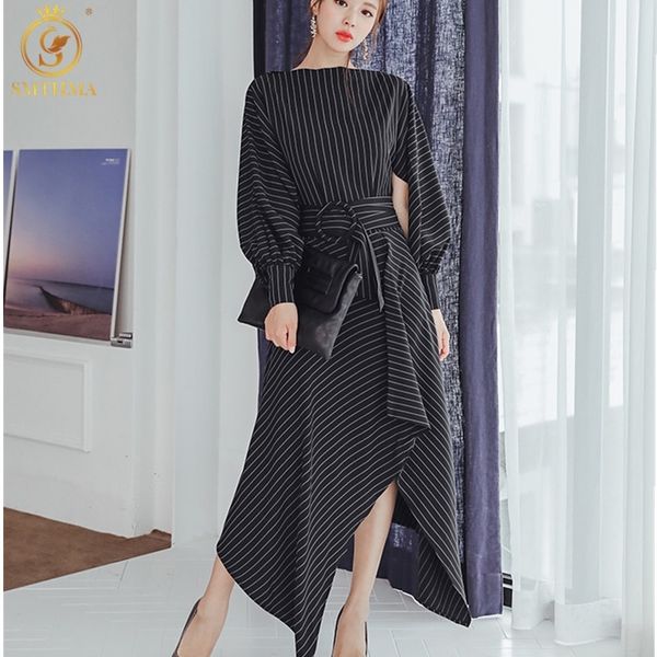 korean style woman autumn and winter casual lantern sleeve striped dress with belt ladies runway asymmetrical party dresses 210520, Black;gray
korean style woman autumn and winter casual lantern sleeve striped dress with belt ladies runway asymmetrical party dresses 210520, Black;gray