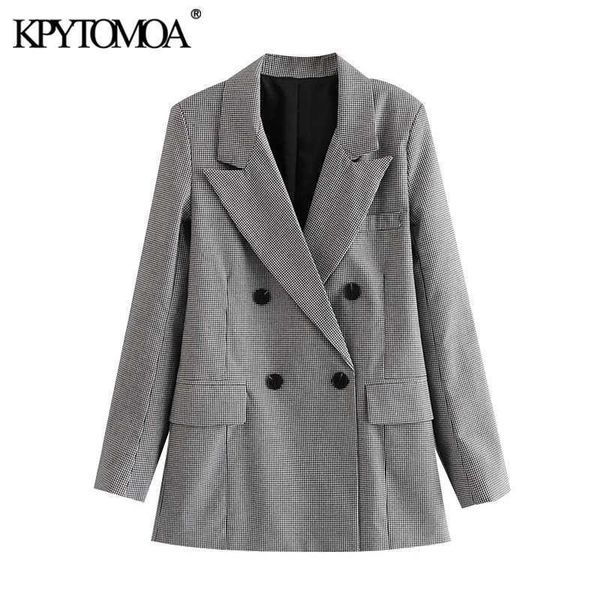 kpytomoa women fashion double breasted check blazer coat vintage long sleeve pockets female outerwear chic 210930, White;black
kpytomoa women fashion double breasted check blazer coat vintage long sleeve pockets female outerwear chic 210930, White;black