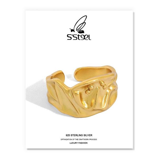 s'steel irregular rings sterling silver 925 minimalist korean design punk trendy gift for women open ring anillo plata jewelry cluster, Golden;silver
s'steel irregular rings sterling silver 925 minimalist korean design punk trendy gift for women open ring anillo plata jewelry cluster, Golden;silver