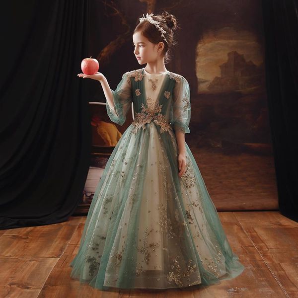 girl's dresses arrival flower girls lace appliques short sleeve ball gowns green girl dress, Red;yellow
girl's dresses arrival flower girls lace appliques short sleeve ball gowns green girl dress, Red;yellow