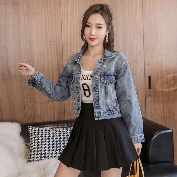 women's jackets coats denim factory's student bf jacket in spring and summer of 2021 kbmz, Black;brown
women's jackets coats denim factory's student bf jacket in spring and summer of 2021 kbmz, Black;brown