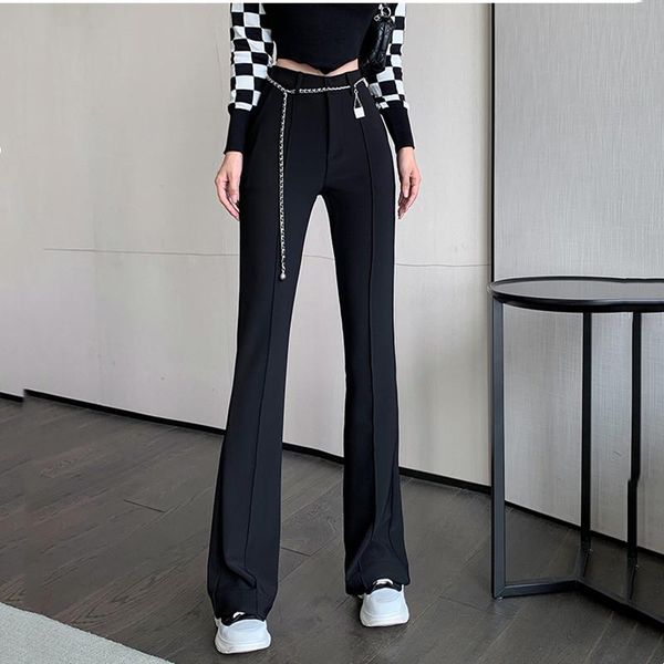 women's pants & capris real s 2021 casual straight-leg micro-cut trousers drape sense is thin and high-waist, Black;white
women's pants & capris real s 2021 casual straight-leg micro-cut trousers drape sense is thin and high-waist, Black;white