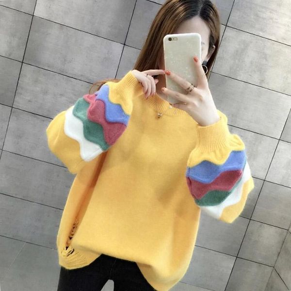 women's sweaters women winter o-neck sweater pullovers knitwear loose knitted jumpers 19ing, White;black
women's sweaters women winter o-neck sweater pullovers knitwear loose knitted jumpers 19ing, White;black