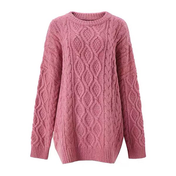 women knitted pullovers crew neck solid o long sweater cable purple pink gray black red beige loose winter m0238 210514, White;black
women knitted pullovers crew neck solid o long sweater cable purple pink gray black red beige loose winter m0238 210514, White;black