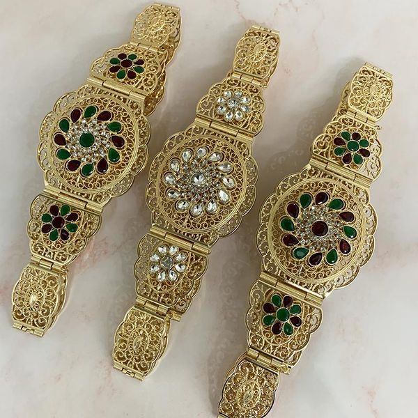 belts moroccan women caftan gold girdle with diamonds embellished ethnic wedding gown hollowed-out flowers metal waist chain, Black;brown
belts moroccan women caftan gold girdle with diamonds embellished ethnic wedding gown hollowed-out flowers metal waist chain, Black;brown