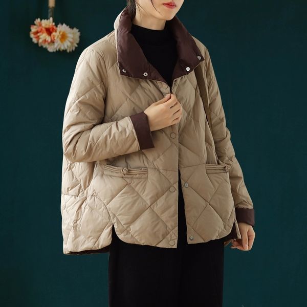 2021 new autumn and winter loose literary long sleeve light down jacket women's short color contrast leisure white duck trend, Black
2021 new autumn and winter loose literary long sleeve light down jacket women's short color contrast leisure white duck trend, Black