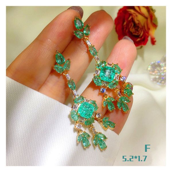 s925 silver needles drop earrings for women tassels natural emerald gemstone luxury fine jewelry bridal temperament brincos, Golden
s925 silver needles drop earrings for women tassels natural emerald gemstone luxury fine jewelry bridal temperament brincos, Golden
