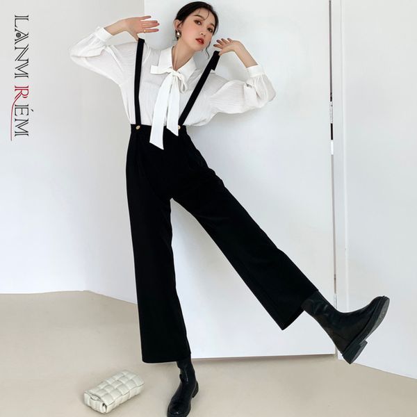 spring all-match high waist straight overalls black color elegant long detachable chic pants for women 2a3007 210507, Black;white
spring all-match high waist straight overalls black color elegant long detachable chic pants for women 2a3007 210507, Black;white